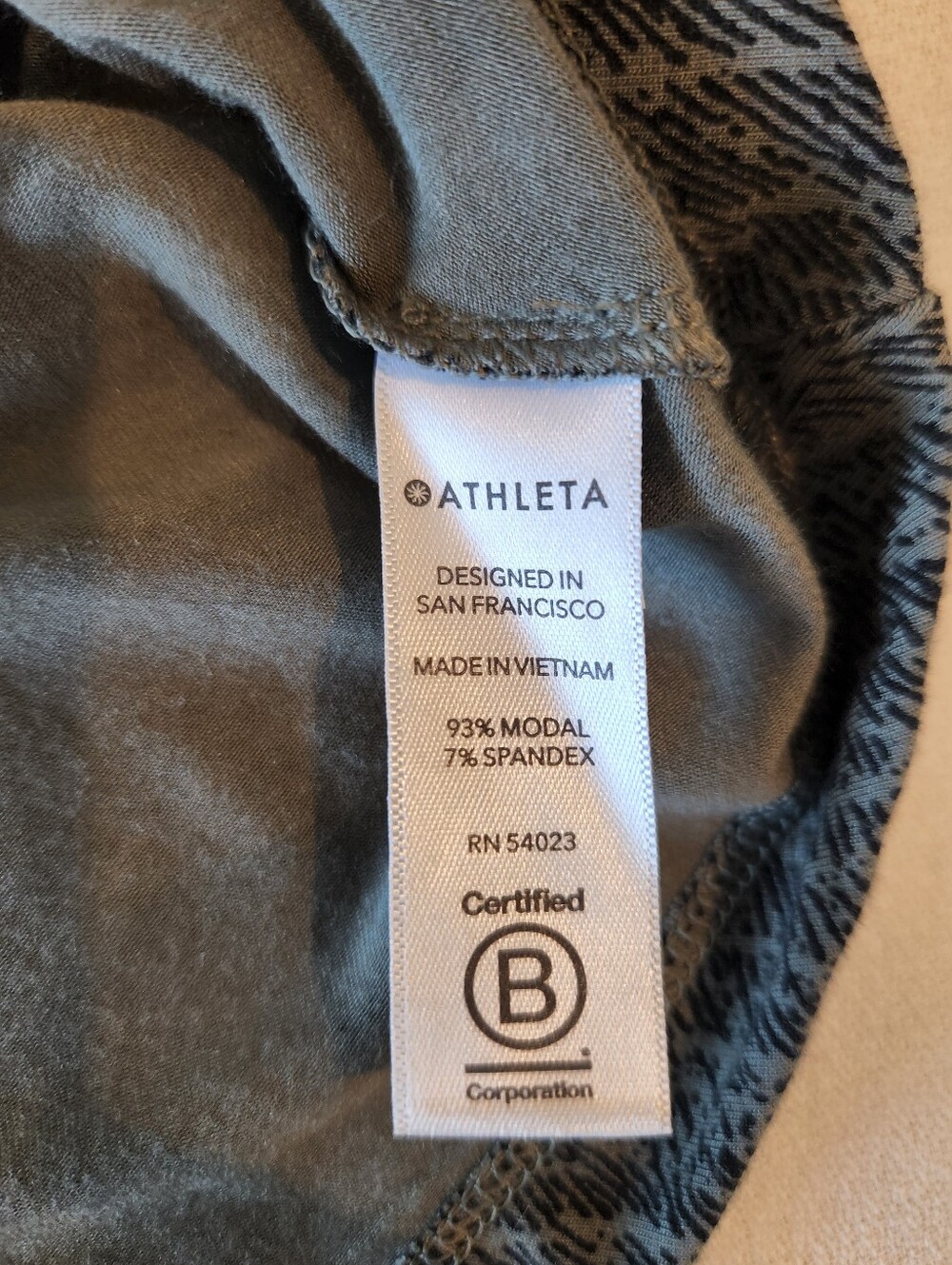 Athleta Santorini Thera Printed Dress Modal Blend Size Medium Olive Green/Black - Picture 3 of 4